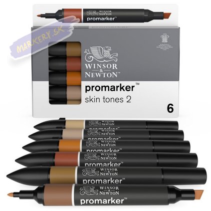 884955070406 W&N PROMARKER SKIN TONES SET 2 6PC 884955070406 [OPEN DHI] (For Presentations)