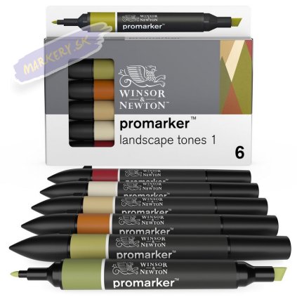 884955070420 W&N PROMARKER LANDSCAPE TONES SET 1 6PC 884955070420 [OPEN DHI] (For Presentations)