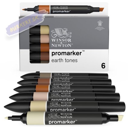 884955073872 W&N PROMARKER EARTH TONES 6PC 884955073872 [OPEN DHI] (For Presentations)