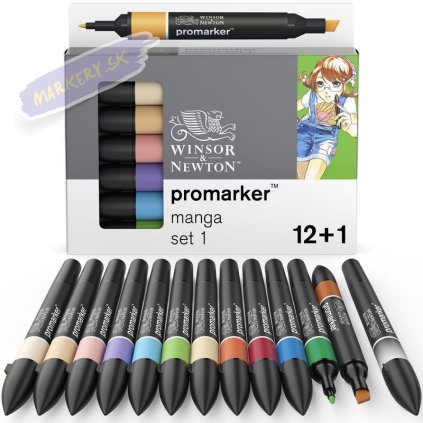 884955070642 W&N PROMARKER MANGA SET 1 12+1PC 884955070642 [OPEN DHI] (For Presentations)
