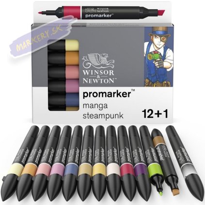 884955070680 W&N PROMARKER MANGA STEAMPUNK 12+1PC 884955070680 [OPEN DHI] (For Presentations)