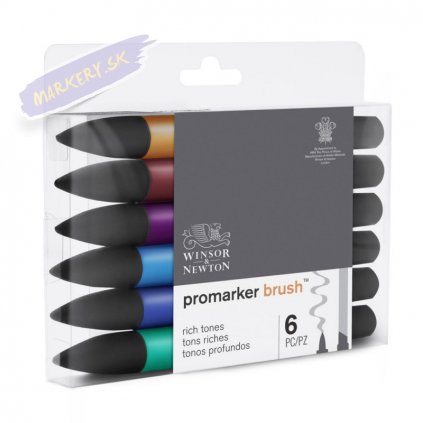 8118 4 winsor newton promarker brush lihovy 6ks rich tones