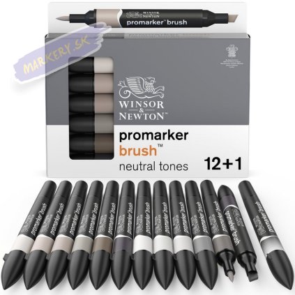 884955070697 W&N PROMARKER BRUSH NEUTRAL TONES 12+1PC 884955070697 [OPEN DHI] (For Presentations)