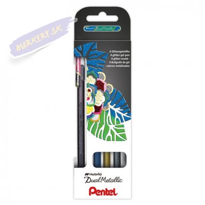 8385 4 pentel gelovy roller hybrid dual metallic 4ks zakladni