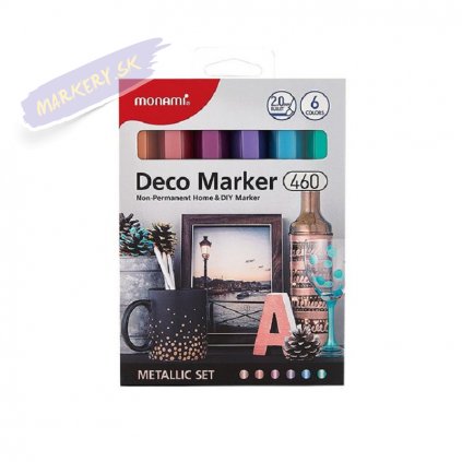 8508 5 monami akrylovy deco marker 460 f 6ks metalicke