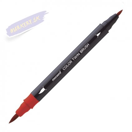 8736 5 monami akvarelovy color twin brush cerveny