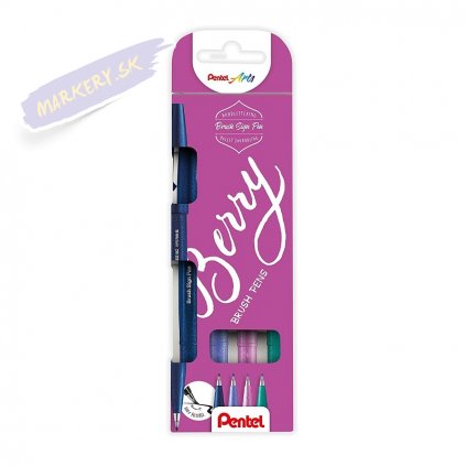 933 1 pentel touch brush sign pen 4ks berry