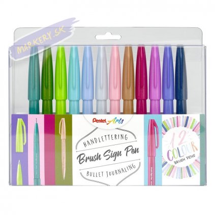 942 1 pentel touch brush sign pen 12ks