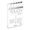 TOUCH TWIN Brush Marker 6c SET [COOL GREY]