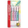 Zvýrazňovače STABILO swing cool Pastel, 4 ks "A"