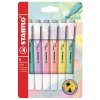 Zvýrazňovače STABILO swing cool Pastel, 6 ks