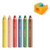 Multifunkčné pastelky STAEDTLER Noris Junior 3 v 1, 6 ks + strúhadlo