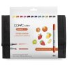 Liehové fixky COPIC Ciao obojstranné Brush & Chisel 12ks, Starter Set v peračníku