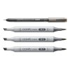 Liehové fixky COPIC Ciao obojstranné Brush & Chisel 3+1ks, Shade Dark Warm Gray