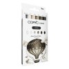 Liehové fixky COPIC Ciao obojstranné Brush & Chisel 5+1ks, Shade Warm Gray