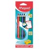Farebné ceruzky MAPED Dry Erasable na biele tabule, 4ks + strúhadlo