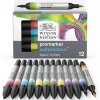884955073926 W&N PROMARKER WATERCOLOUR BASIC TONES 12PC 884955073926 [OPEN DHI] (For Presentations)