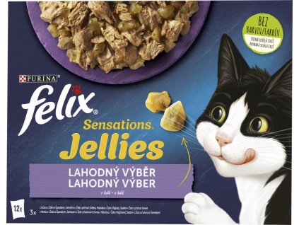 Felix Sensations kapsičky pro kočky lahodný výběr v želé, 12× 85 g