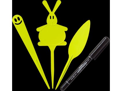 Jmenovka zapichovací Mix + lihový fix - světle zelená