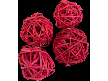 Dekorace - Lata Ball 4 cm - červený 4 ks