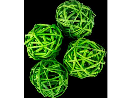 Dekorace - Lata Ball 4 cm - zelený 4 ks