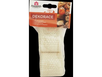 Jutová stuha Rosteto 4 cm x 3 m - bílá (2 ks)