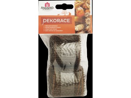 Jutová stuha Rosteto 4 cm x 3 m - hnědá (2 ks)