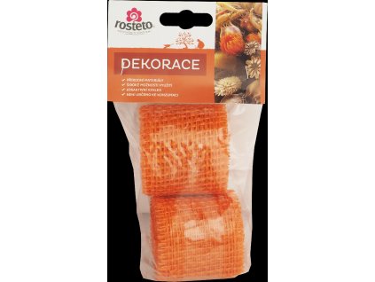 Jutová stuha Rosteto 4 cm x 3 m - oranžová (2 ks)