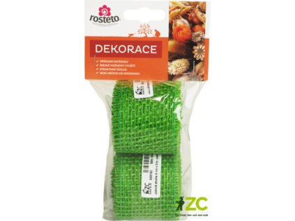 Jutová stuha Rosteto 4 cm x 3 m - světle zelená (2 ks)
