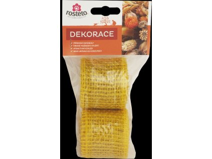 Jutová stuha Rosteto 4 cm x 3 m - žlutá (2 ks)