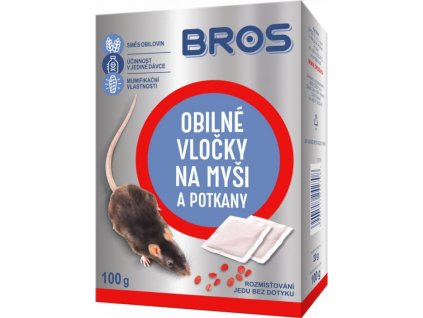 Bros obilné vločky proti myším, krysám a potkanům, 100 g