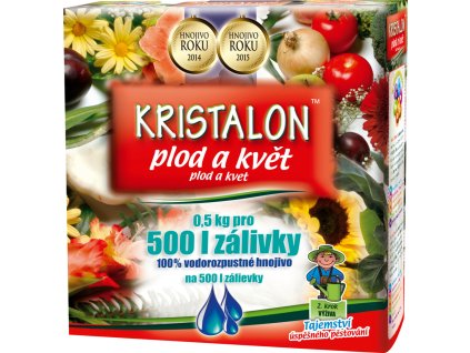 Agro Kristalon Plod a květ, hnojivo na balkonové a okrasné rostliny a dřeviny, 500 g