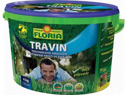 Floria Travin Král trávníků hnojivo na trávníky s účinkem proti plevelům, 4 kg