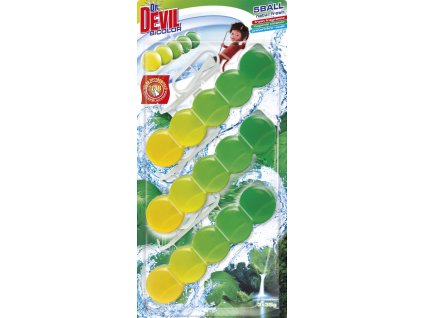 Dr. Devil WC Bicolor 5ball natur fresh závěsný WC blok, 3× 35 g