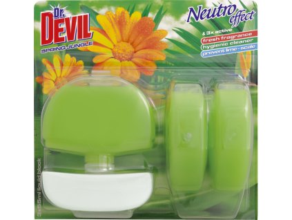 Dr. Devil 3v1 Spring Jungle tekutý WC blok, košíček + náplň 3× 55 ml