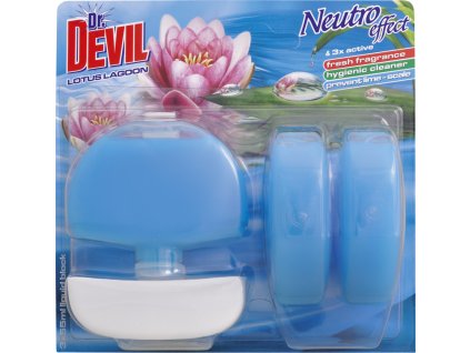 Dr. Devil 3v1 Lotus Lagoon tekutý WC blok, košíček + náplň 3× 55 ml