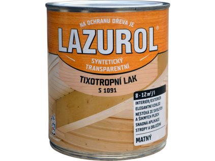 Lazurol S1091 mat tixotropní neztékající lak na kov a dřevo, bezbarvý, 750 ml