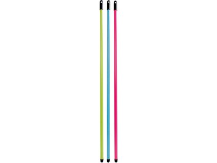 Spokar hůl ke smetáku kovová, jemný závit, plastový potah, 120 cm