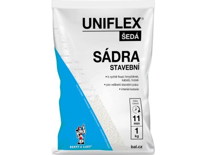 Uniflex sádra šedá, stavební, 1 kg