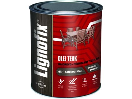 Lignofix olej Teak, přírodní olej na dřevo v interiéru a exteriéru, 750 ml
