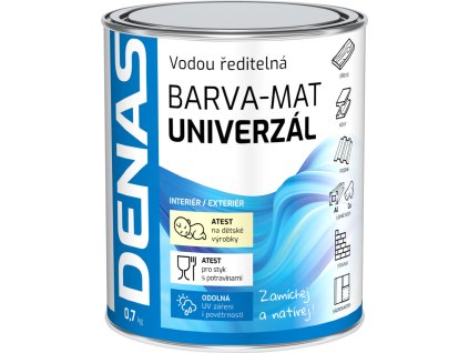 Denas Univerzal mat vrchní barva na dřevo a kov, 0421 světle modrá, 700 g
