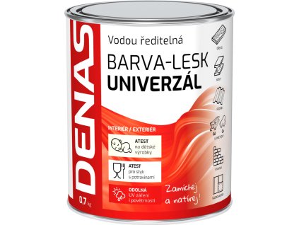 Denas Univerzal lesk vrchní barva na dřevo a kov, 0250 palisandr, 700 g
