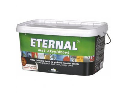 Eternal mat akrylátový univerzální barva na dřevo kov beton, 01 bílá, 5 kg