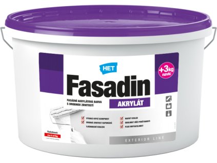 Het Fasadin fasádní barva s jemným zrnem, bílá, 15 + 3 kg