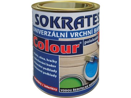 Sokrates Colour pololesk univerzální vrchní barva na dřevo a kov, 0110 šedá, 0,7 kg