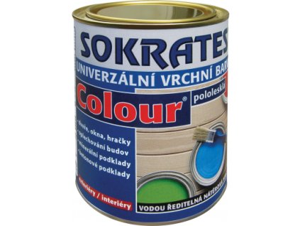 Sokrates Colour pololesk univerzální vrchní barva na dřevo a kov, 0750 oranžová, 0,7 kg