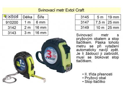 Metr 10m svin.II.25mm gum.obal