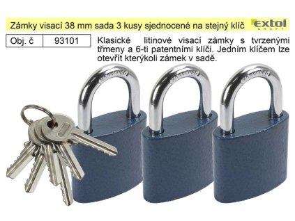 Zámek 38mm visací sjednocený