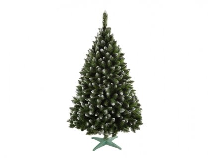 Stromek vánoční s bílými konci jedle 160cm umělý + stojan