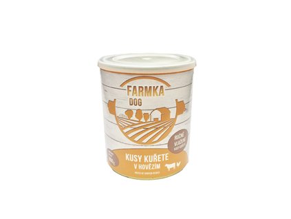 farmka dog masova konzerva s kuretem 800g 3.168